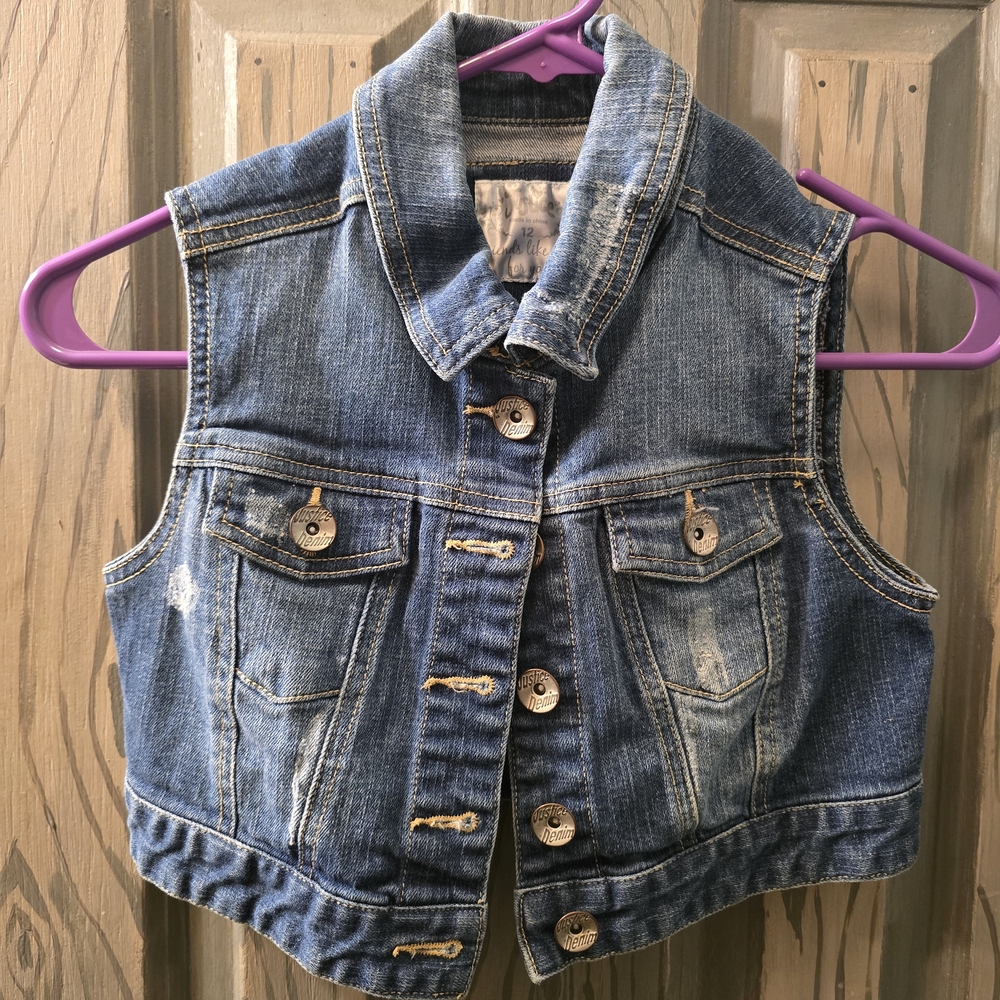 Justice Blue Denim Vest for Kids